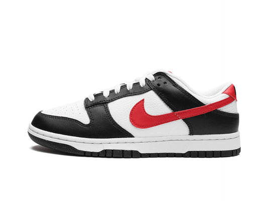 Nike Dunk Low Black White Red Swoosh