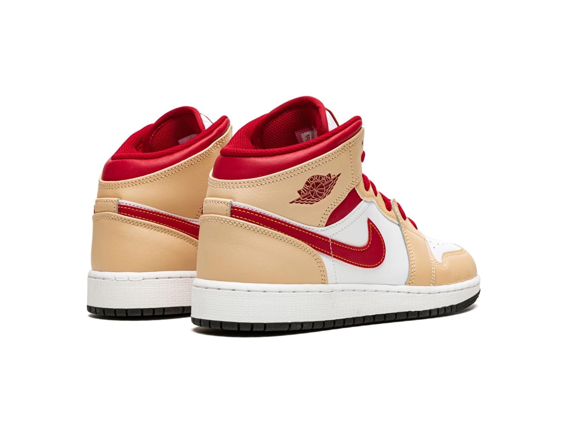 Air Jordan 1 Mid Beige Red (GS)