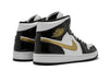 Air Jordan 1 Mid Patent Black White Gold