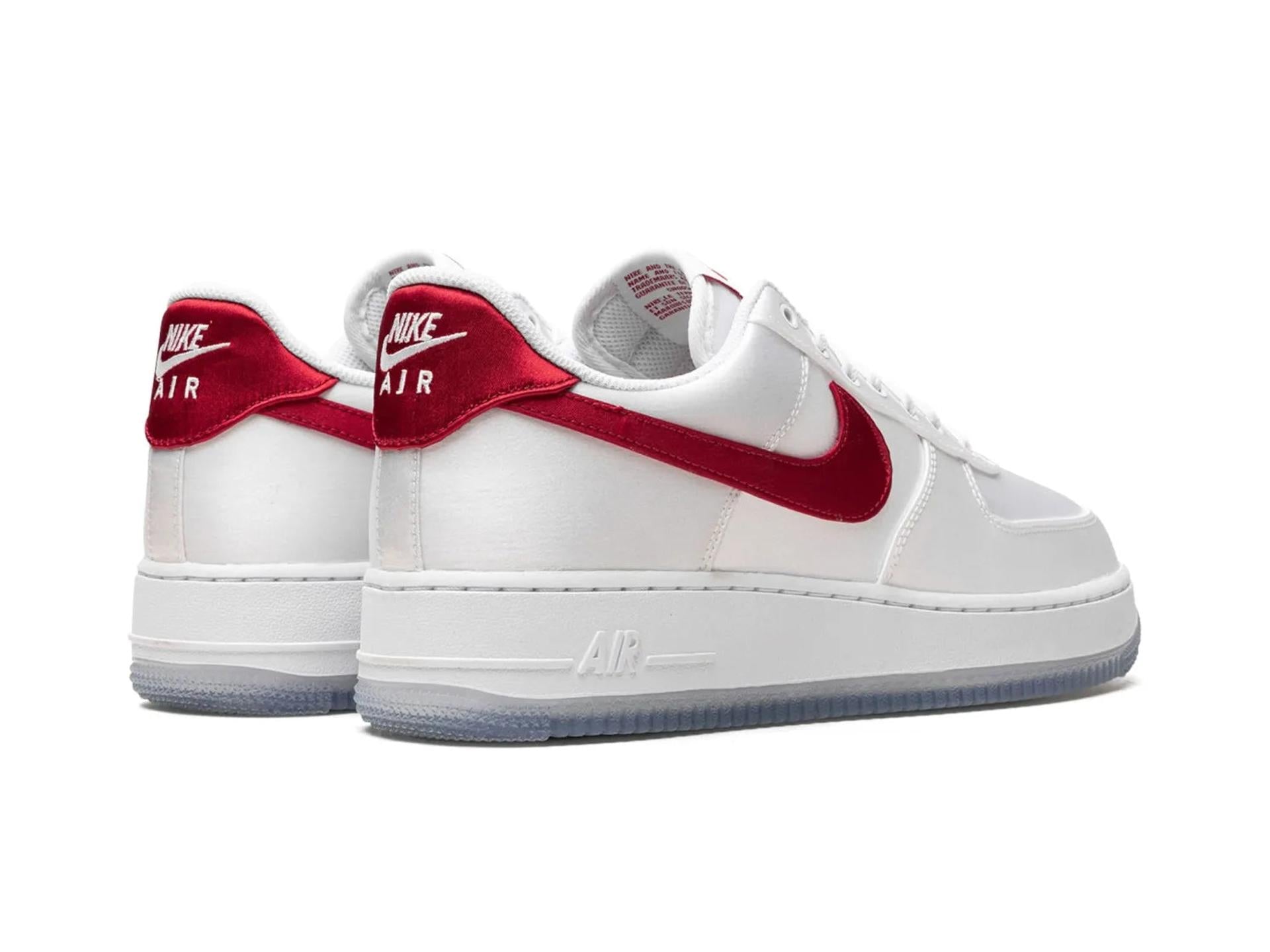 Nike Air Force 1 Low Satin White Varsity Red (W)