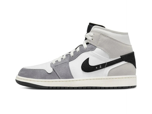 Air Jordan 1 Mid Craft White Cement Grey Black