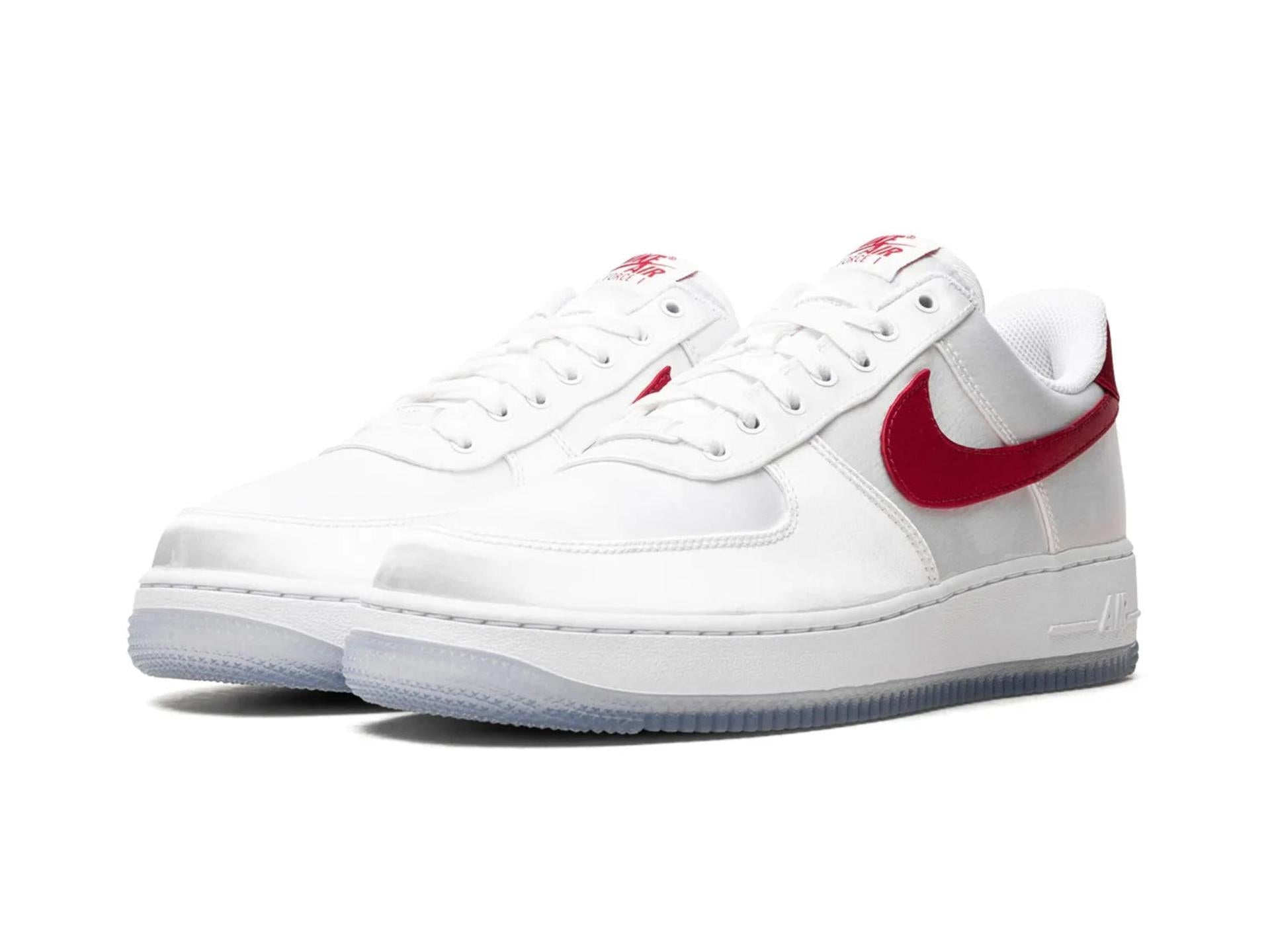 Nike Air Force 1 Low Satin White Varsity Red (W)