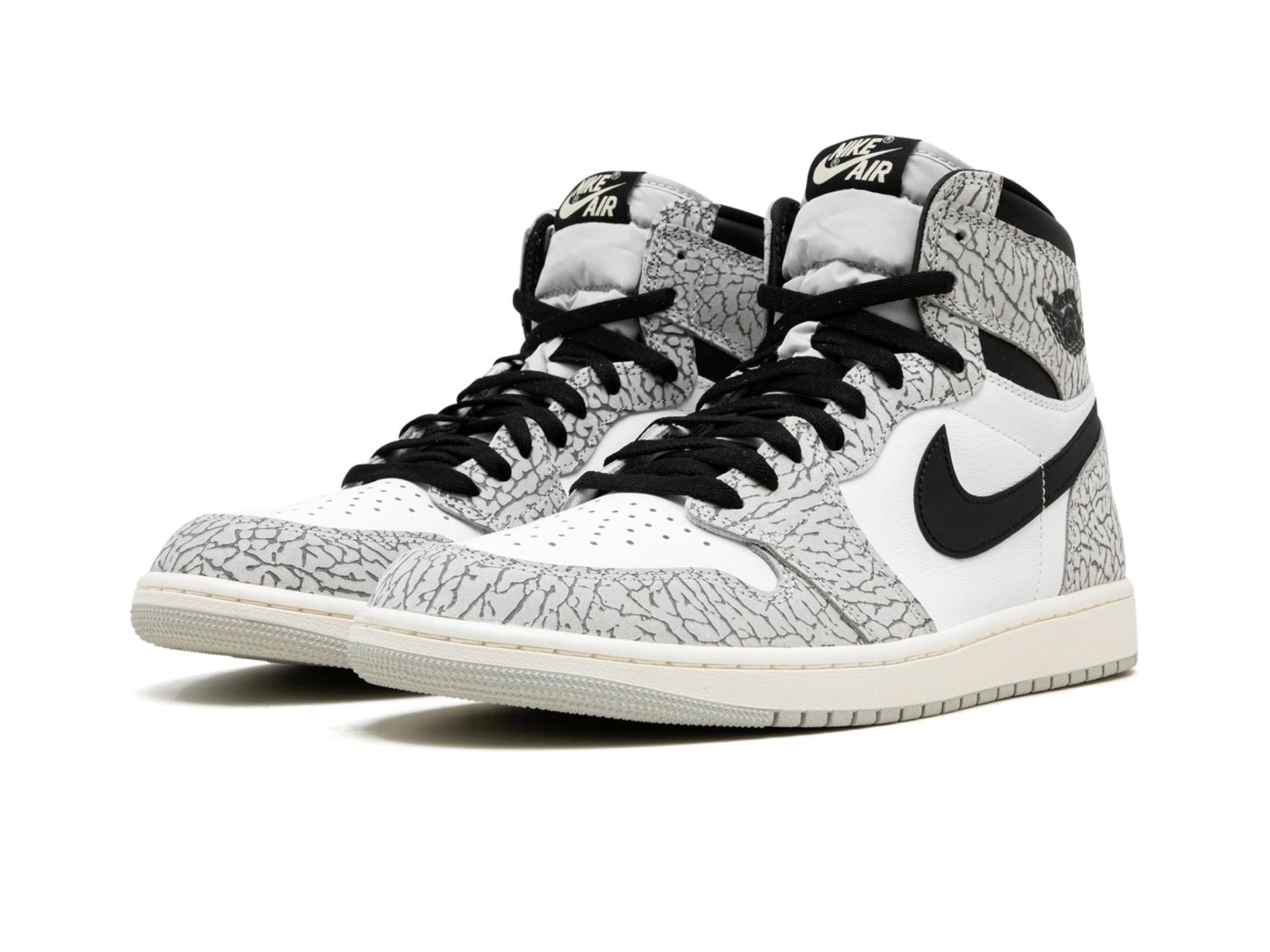 Air Jordan 1 High White Cement Elephant
