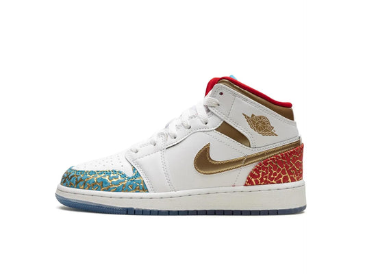 Air Jordan 1 Mid Sneaker School NC to Chicago (GS)