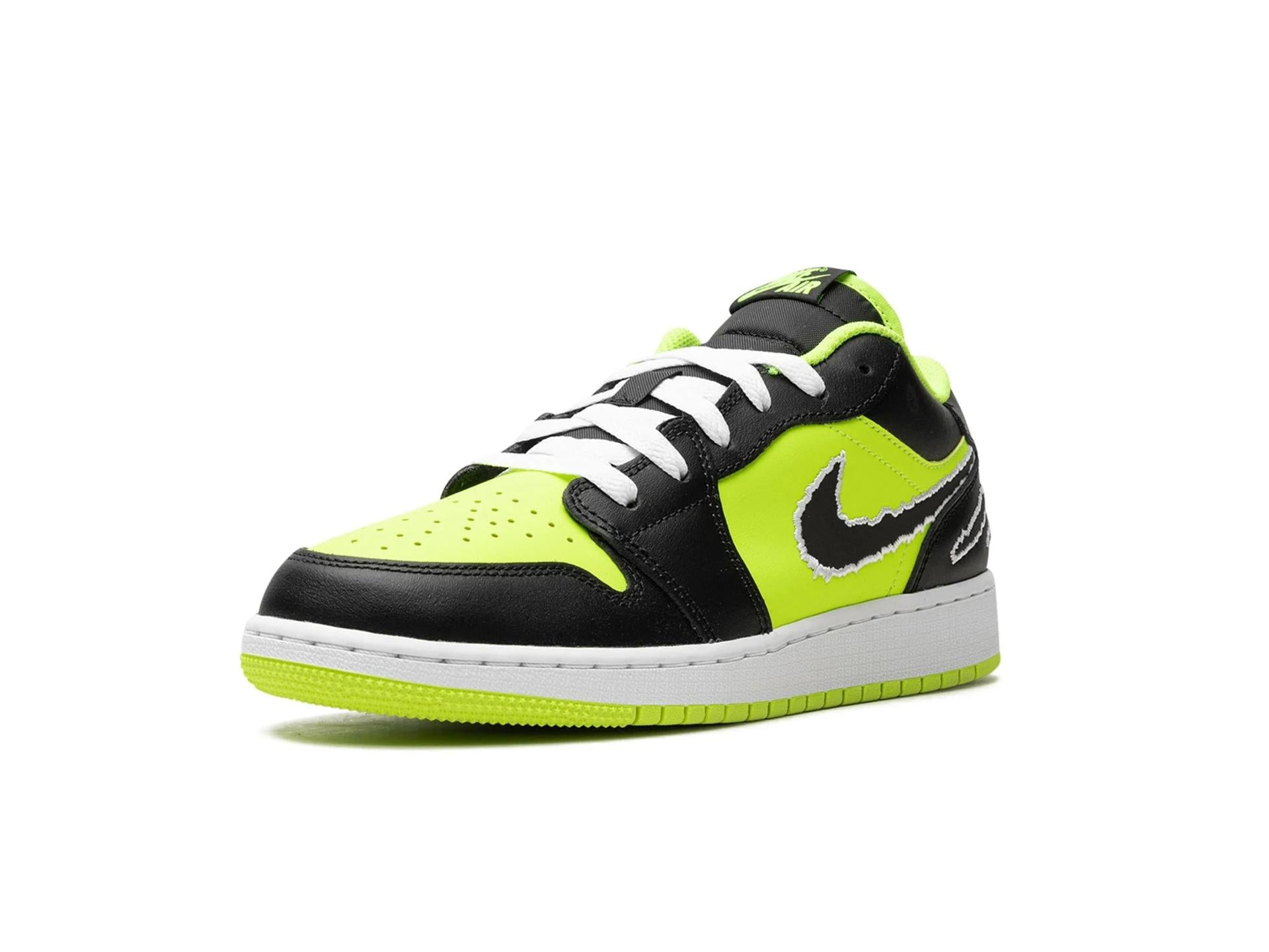 Air Jordan 1 Low Black Cat Volt (GS)