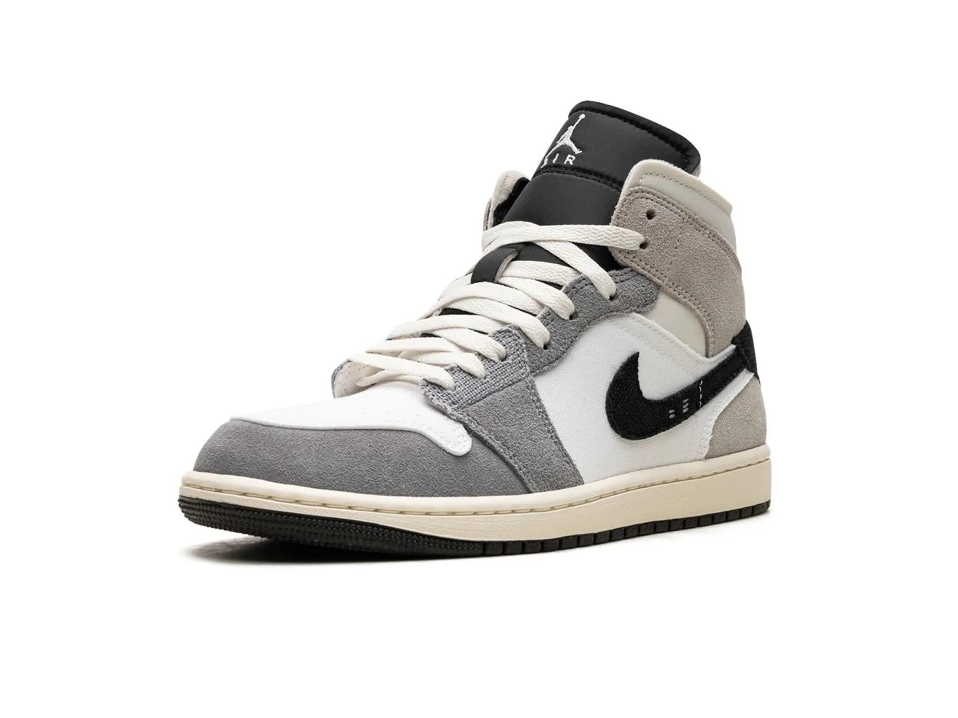 Air Jordan 1 Mid Craft White Cement Grey Black