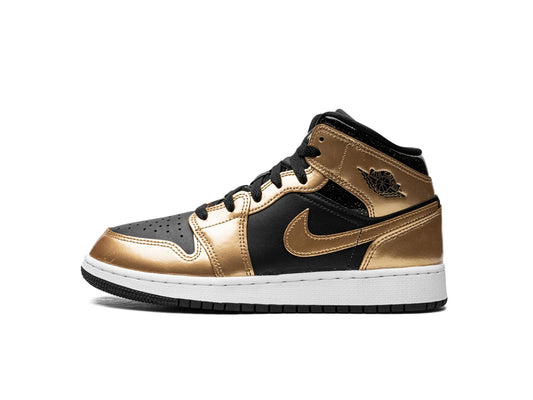 Air Jordan 1 Mid Metallic Gold Black (GS)